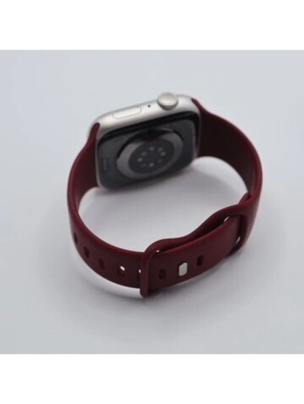 Apple Watch Series 9 45mm Large Starlight Excellent Maroon Silicone Band